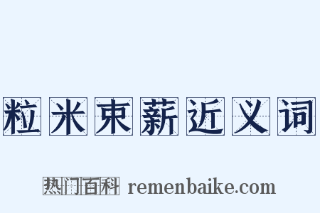 粒米束薪近义词是什么意思的图片